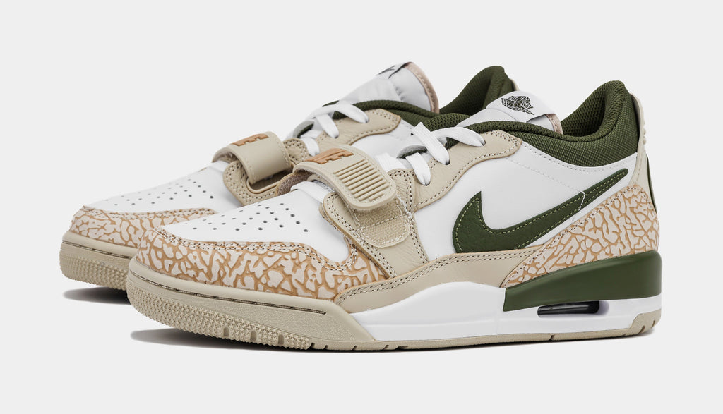 Exclusive Air Jordan Legacy 312 Low PSG Mens Lifestyle Shoes (Sanddrift/White/Rough Green/Hemp) — 7 — Top View