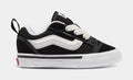 Exclusive Knu Skool Elastic Infant Toddler Skate Shoes (Black/White) — 2C — Front View