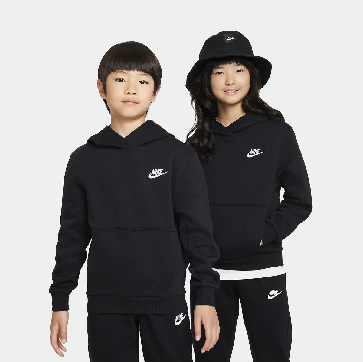 Exclusive NSW Club Fleece Pullover Grade School Hoodie (Black/White) — S — Front View
