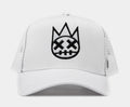 Exclusive Clean 3D Logo Mesh Trucker Mens Hat (Black/Black/White) — OS — Front View