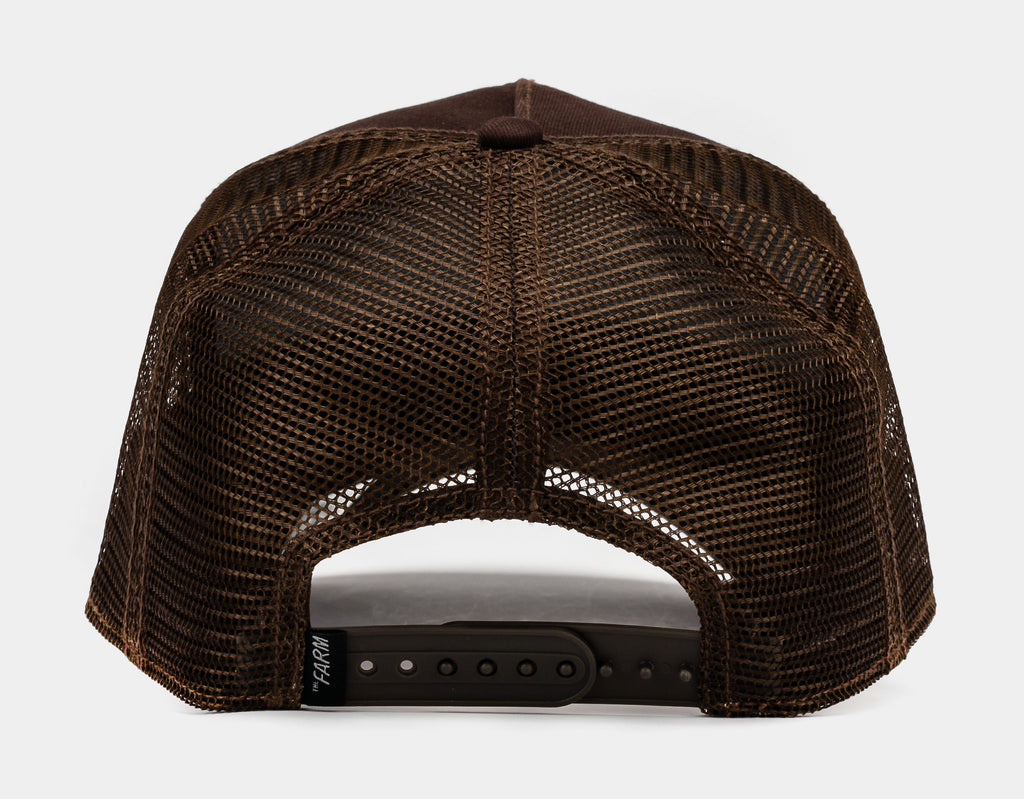 Exclusive Squirrel 14x14 Trucker Mens Hat (Brown/White) — OS — Side View
