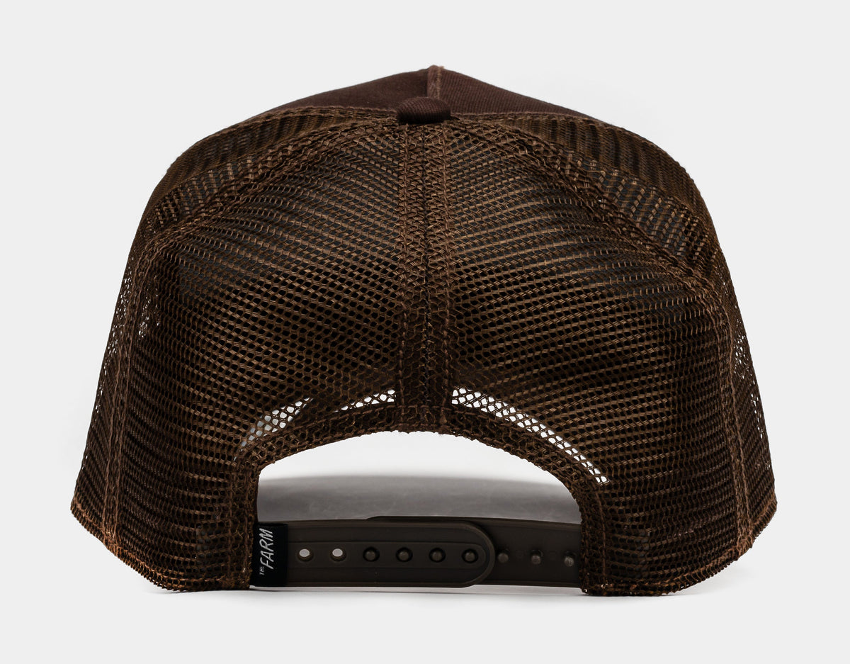 Exclusive Squirrel 14x14 Trucker Mens Hat (Brown/White) — OS — Side View