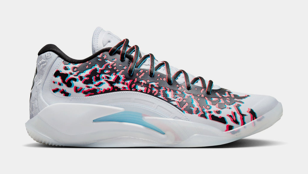 Exclusive Zion 3 Z-3D Mens Basketball Shoes (Football Grey/Black/Flash Crimson/Chlorine Blue) — 4 — Front View