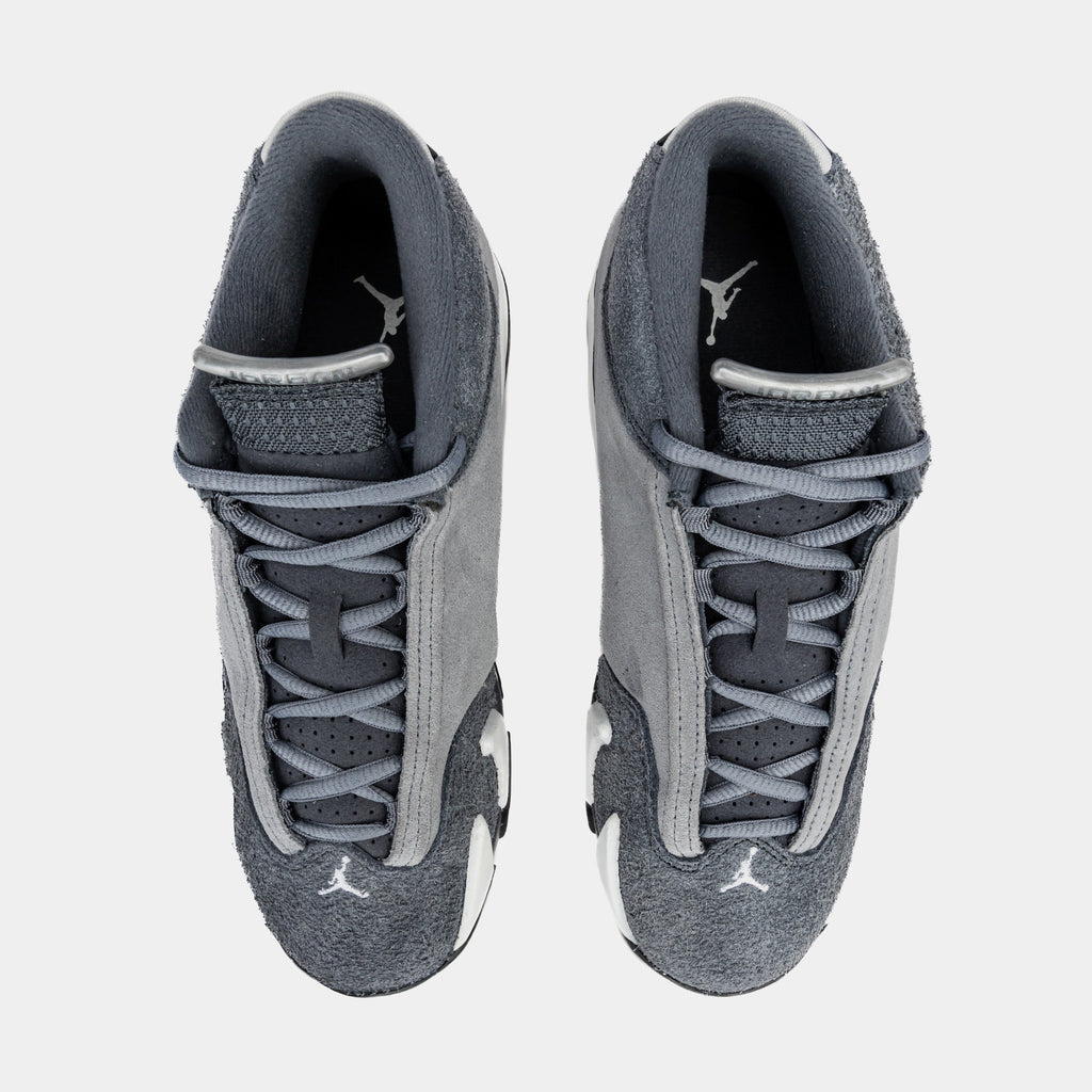 Exclusive Air Jordan 14 Retro Flint Grey Grade School Lifestyle Shoes (Flint Grey/Stealth White) — 3.5Y — Detail View