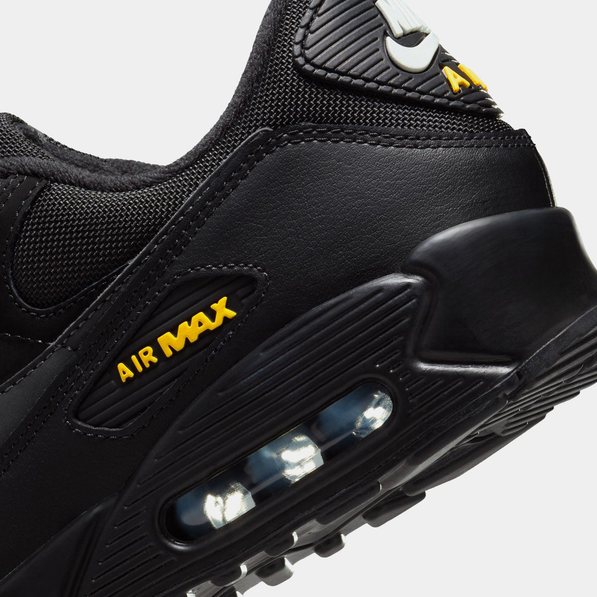 Exclusive Air Max 90 Black Speed Yellow Mens Running Shoes (Black/Yellow) — 4 — Back View