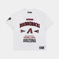 Exclusive Arizona Diamondbacks City Tour Drop Shoulder Mens Short Sleeve Shirt (White) — S — Front View