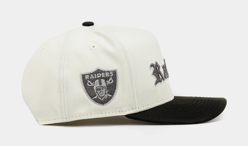 Exclusive Shoe Palace Exclusive Las Vegas Raiders Chrome 950AF Snapback Mens Hat (Beige/Black) — OS — Side View
