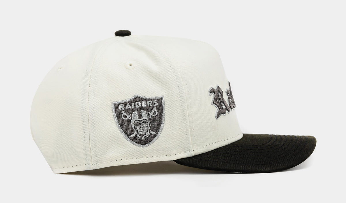 Exclusive Shoe Palace Exclusive Las Vegas Raiders Chrome 950AF Snapback Mens Hat (Beige/Black) — OS — Side View