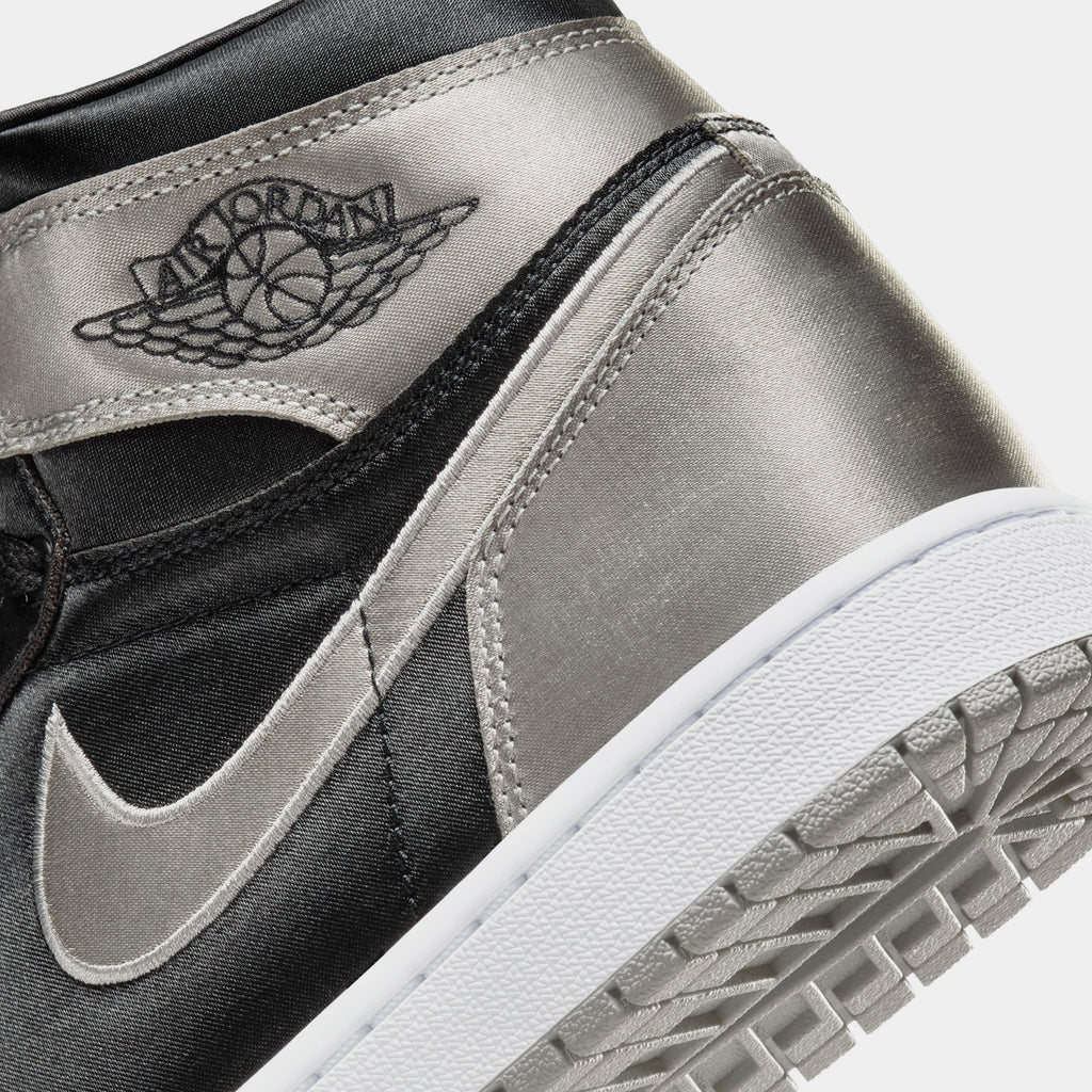 Exclusive Air Jordan 1 Retro High OG Satin Shadow Womens Lifestyle Shoes (Black/Medium Grey/White) Final Sale — 5 — Back View