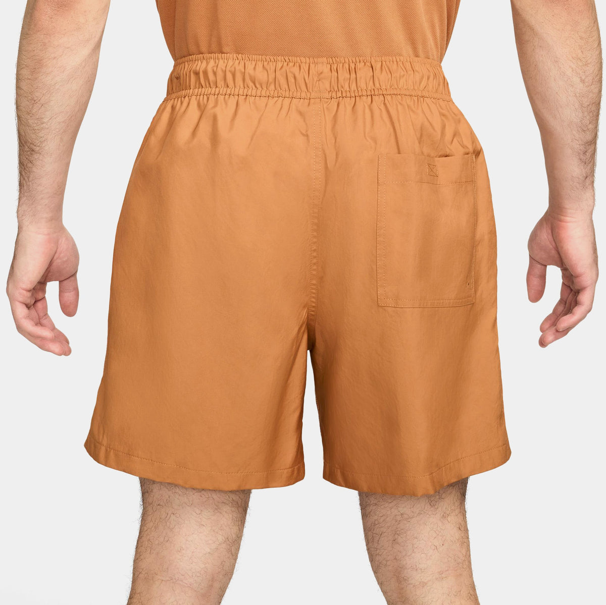 Exclusive Club Woven Flow Mens Shorts (Orange/White) — S — Side View