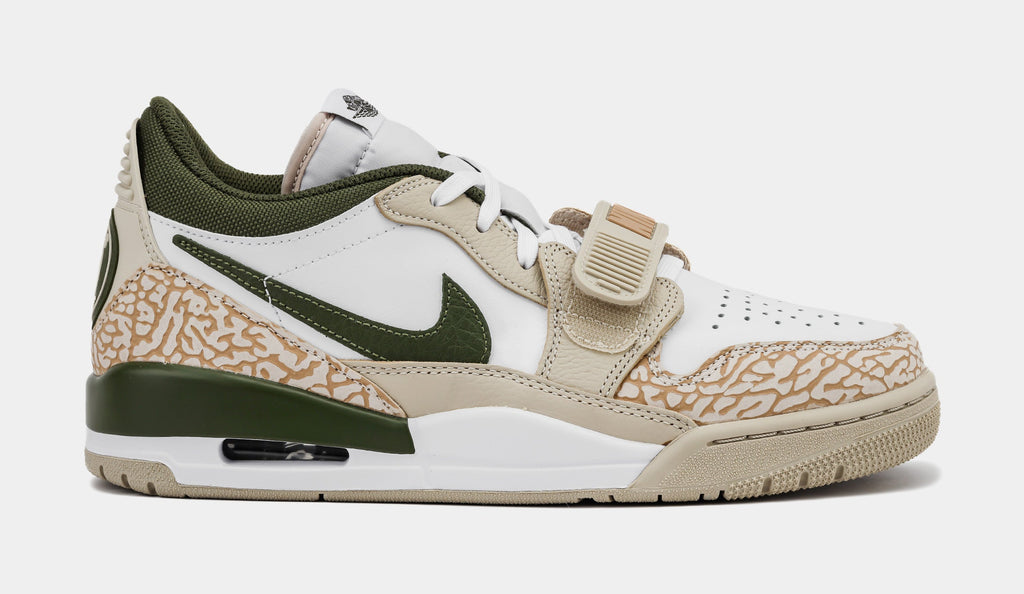 Exclusive Air Jordan Legacy 312 Low PSG Mens Lifestyle Shoes (Sanddrift/White/Rough Green/Hemp) — 7 — Front View
