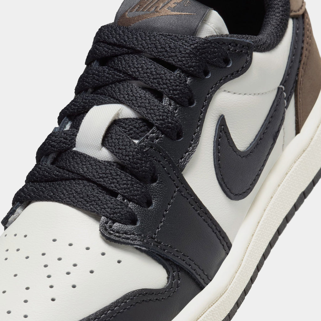 Exclusive Air Jordan 1 Retro Low OG Mocha Preschool Lifestyle Shoes (Sail/Black/Dark Mocha) — 10.5C — Side View
