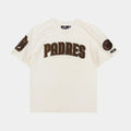 Exclusive San Diego Padres Triple Tonal Mens Short Sleeve Shirt (Neutral/Brown) — S — Front View