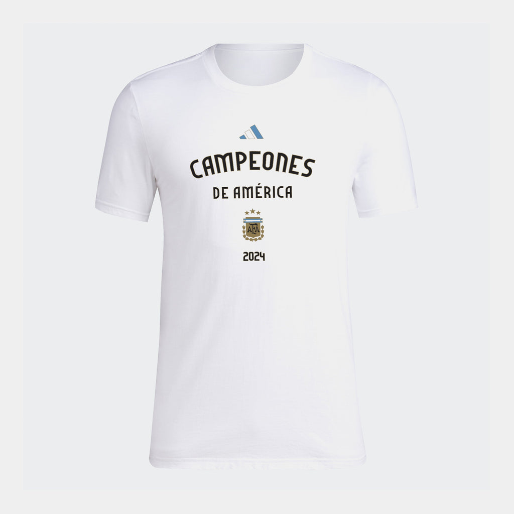 Exclusive Argentina Campeones De America Mens Short Sleeve Shirt (White) — S — Front View