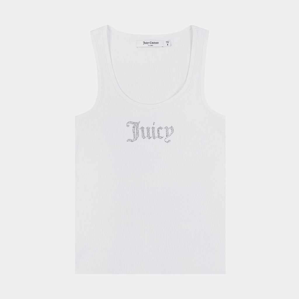 Exclusive Long Bling Top Womens Tank Top (White) — XS — Front View