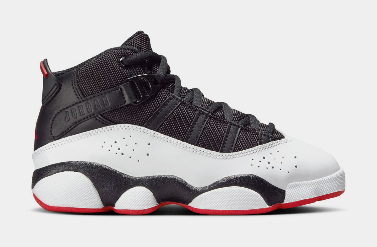 Exclusive 6 Rings Preschool Lifestyle Shoes (Black/University Red/White) — 10.5C — Front View