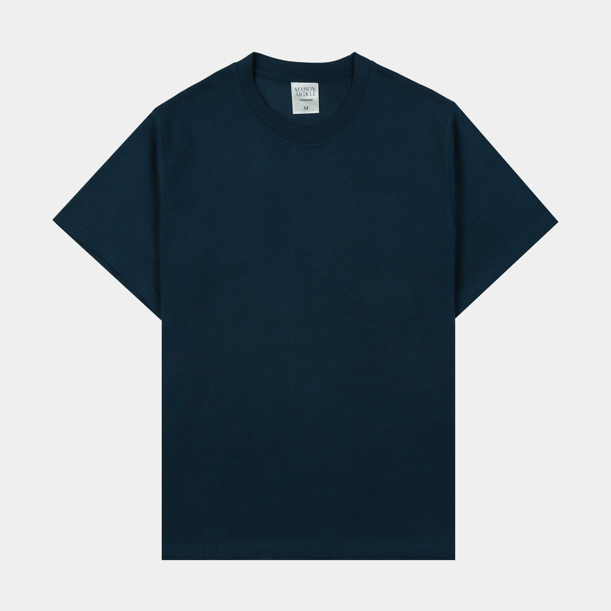 Exclusive Solid Novelty Mens Short Sleeve Shirt (Marine Blue) — S — Front View
