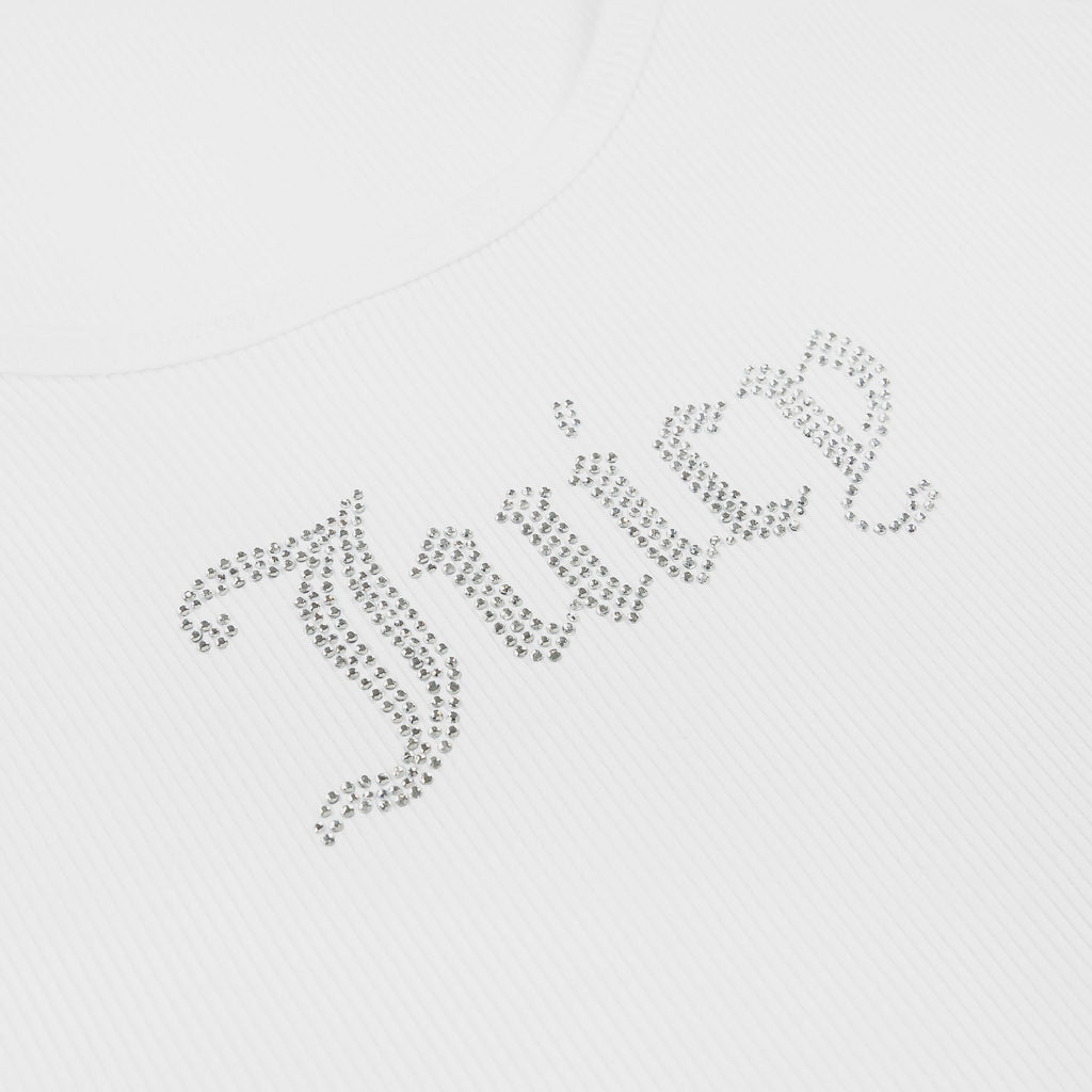 Exclusive Long Bling Top Womens Tank Top (White) — XS — Side View