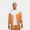 Exclusive NSW Full Zip Windrunner Mens Jacket (Brown/Beige) — S — Front View