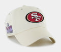Exclusive San Francisco 49ers Superbowl LVIII '47 Clean Up Mens Hat (Beige/Red) — OS — Front View
