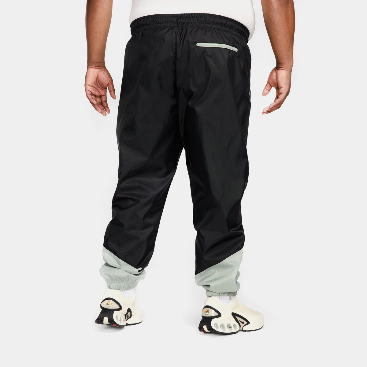 Exclusive NSW Woven Lined Mens Pants (Black/Green) — S — Side View