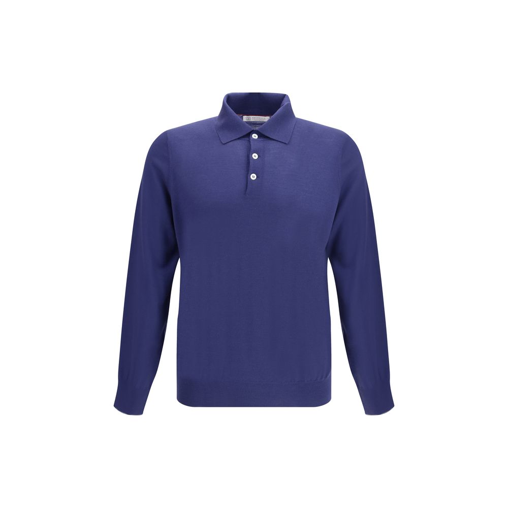 Brunello Cucinelli Blue Cashmere Dress Men's Shirt