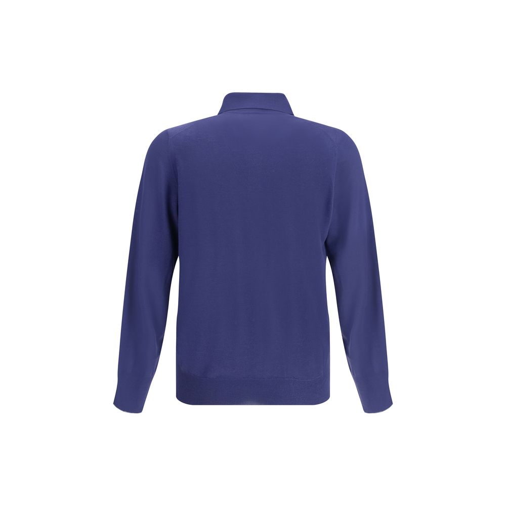 Brunello Cucinelli Blue Cashmere Dress Men's Shirt