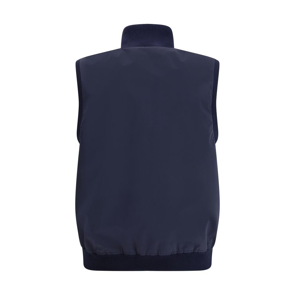Brunello Cucinelli Blue Polyester Sleveless Men's Jacket