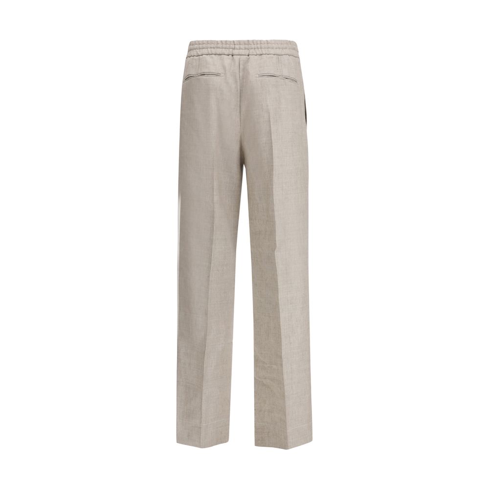 Brioni Gray Linen Casual Men's Pants