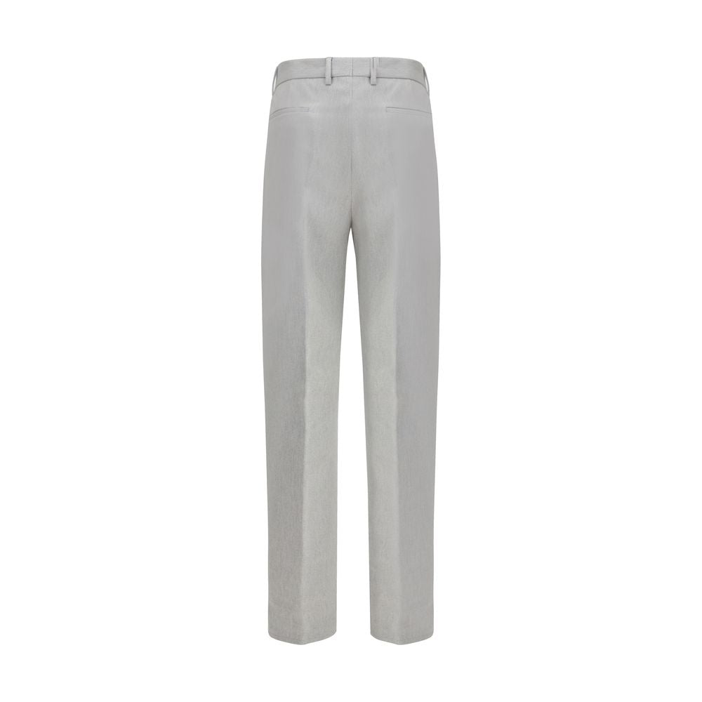 Brunello Cucinelli Gray Wool Casual Men's Pants