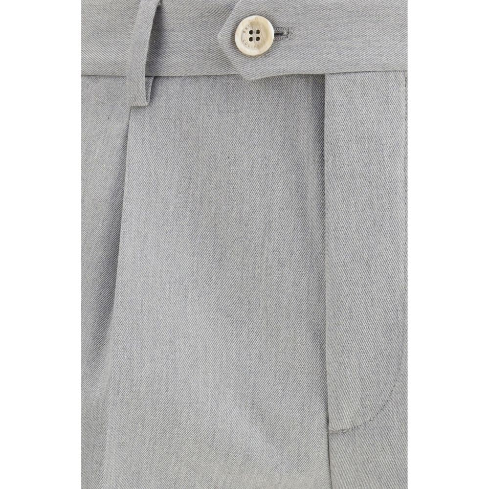 Brunello Cucinelli Gray Wool Casual Men's Pants