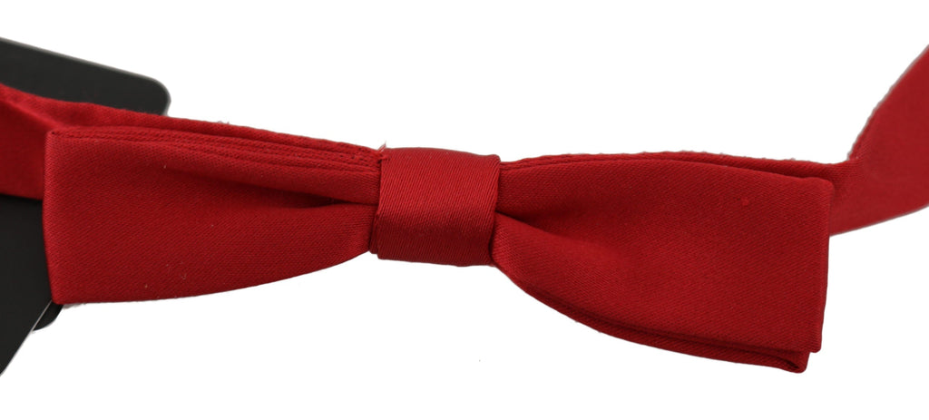 Dolce & Gabbana Red 100% Silk Slim Adjustable Neck Papillon Bow Men's Tie