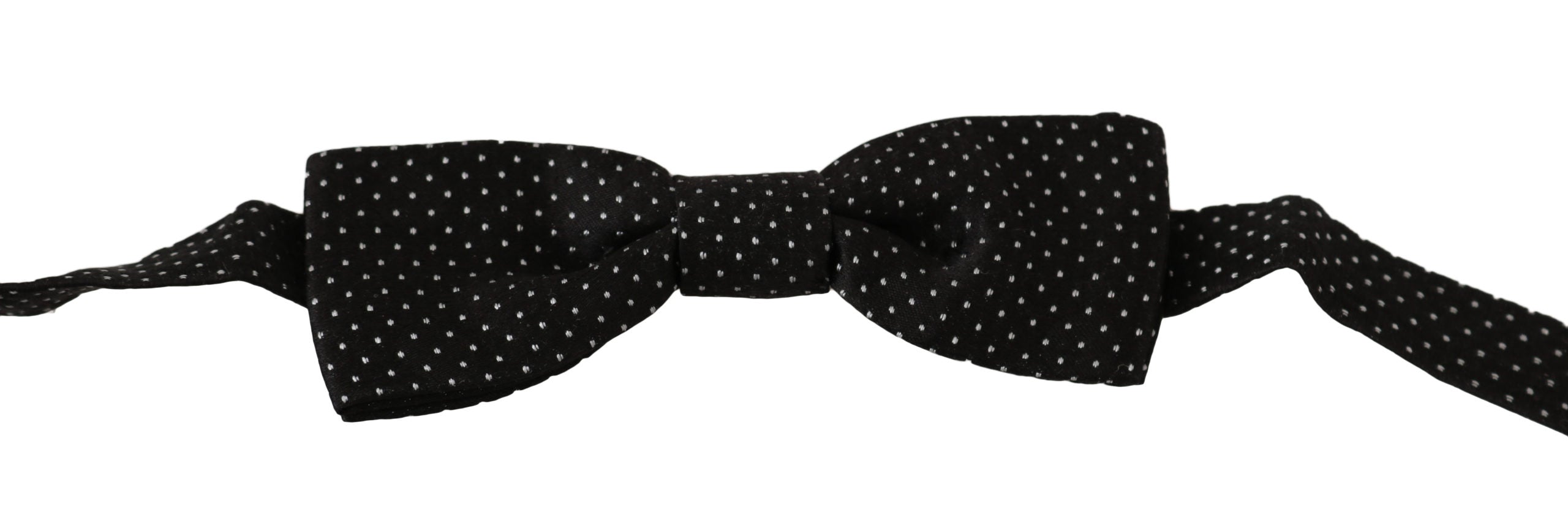 Dolce & Gabbana Black Polka Dots Silk Adjustable Neck Papillon Men Bow Men's Tie