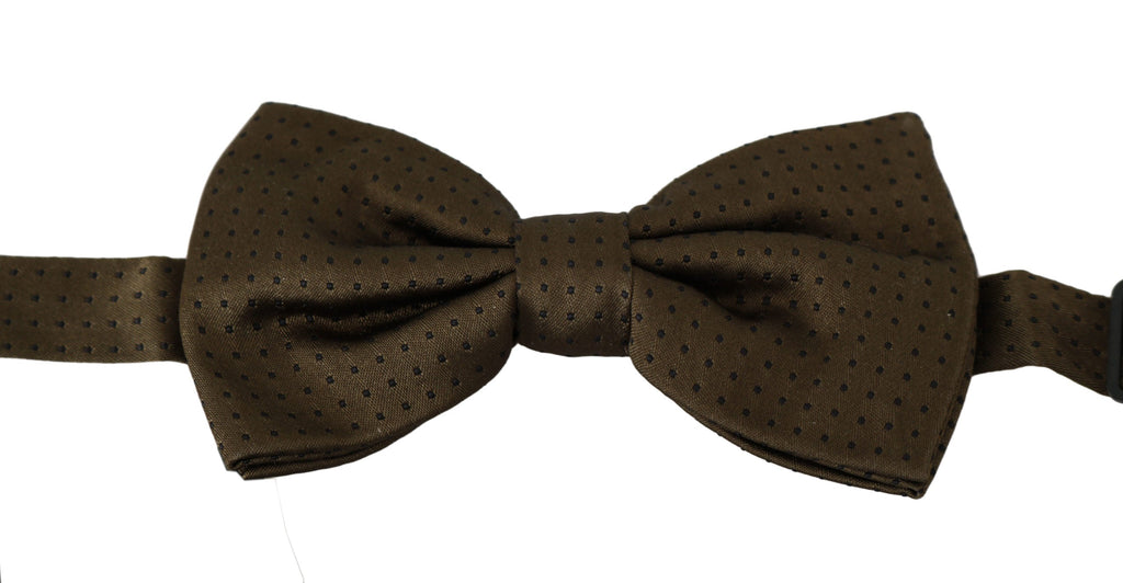 Dolce & Gabbana Brown Polka Dots Silk Adjustable Neck Papillon Men Bow Men's Tie