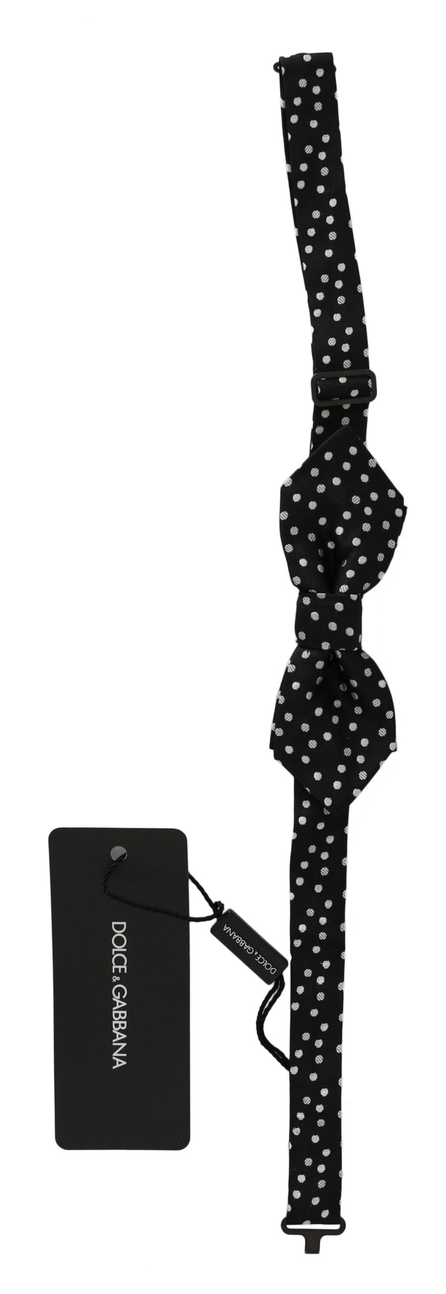 Dolce & Gabbana Black Polka Dots Silk Adjustable Neck Papillon Men Bow Men's Tie