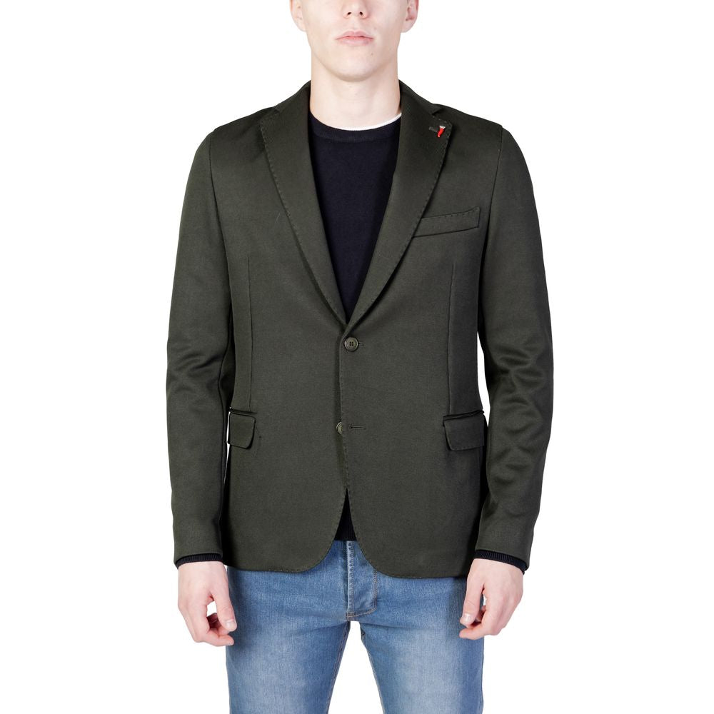 Mulish Green Polyester Men's Blazer