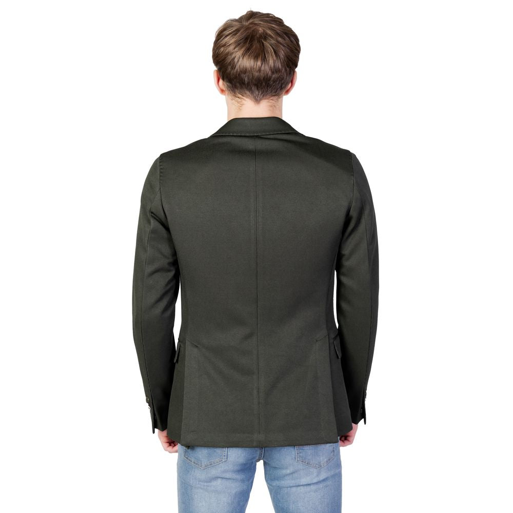 Mulish Green Polyester Men's Blazer