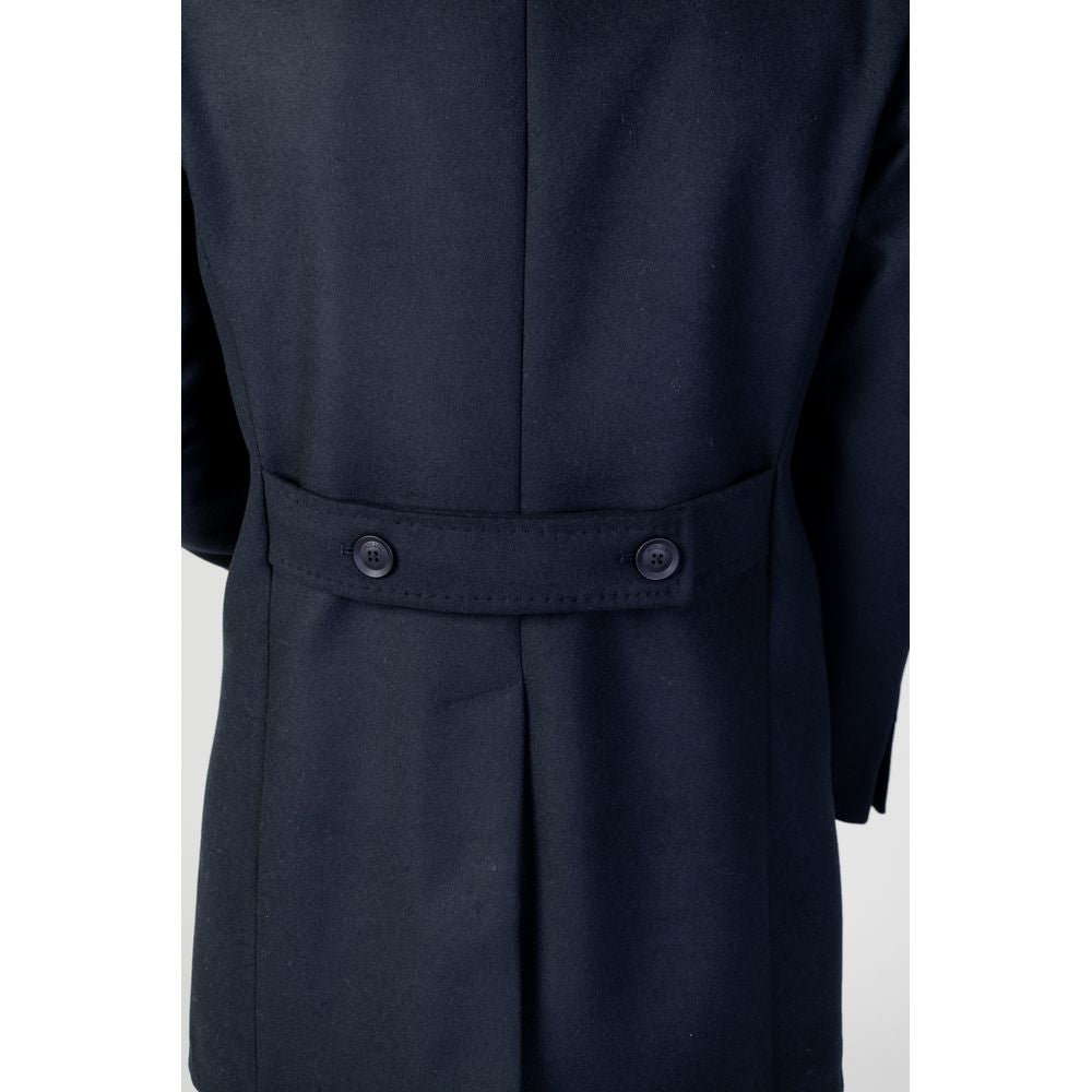 Mulish Blue Polyester Men's Coat
