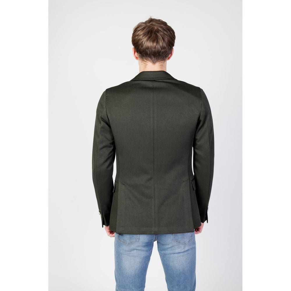 Mulish Green Polyester Men's Blazer