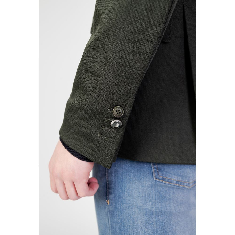 Mulish Green Polyester Men's Blazer