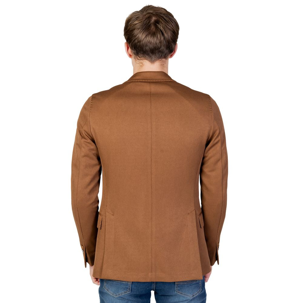 Mulish Beige Polyester Men's Blazer