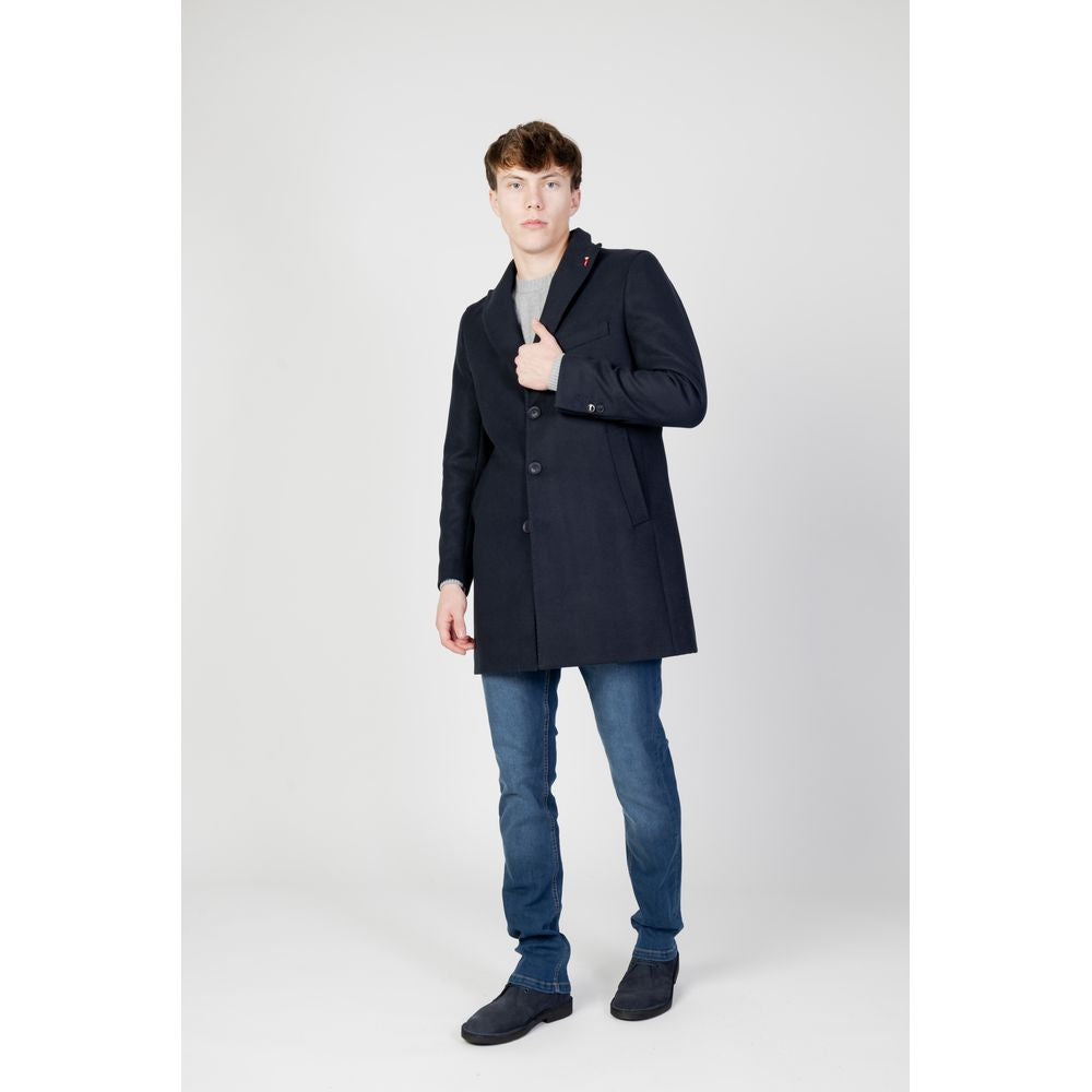 Mulish Blue Polyester Men's Coat