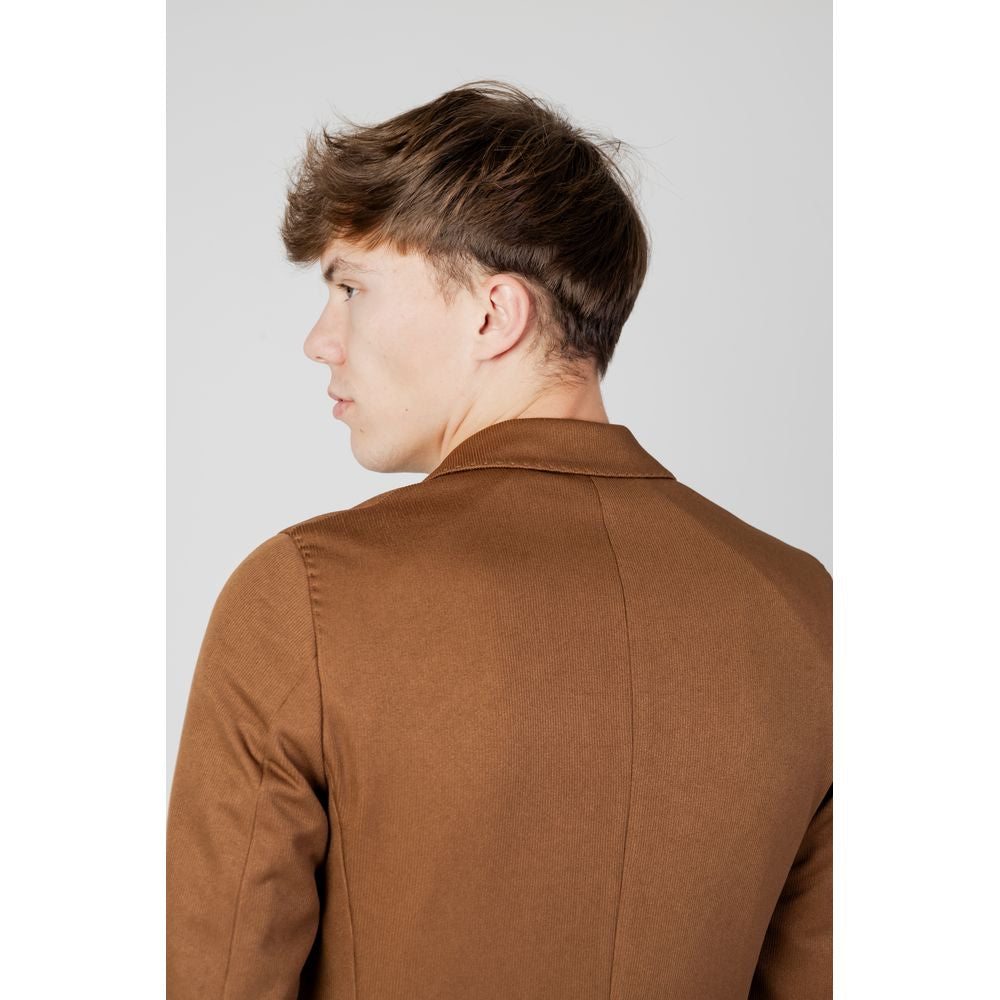 Mulish Beige Polyester Men's Blazer