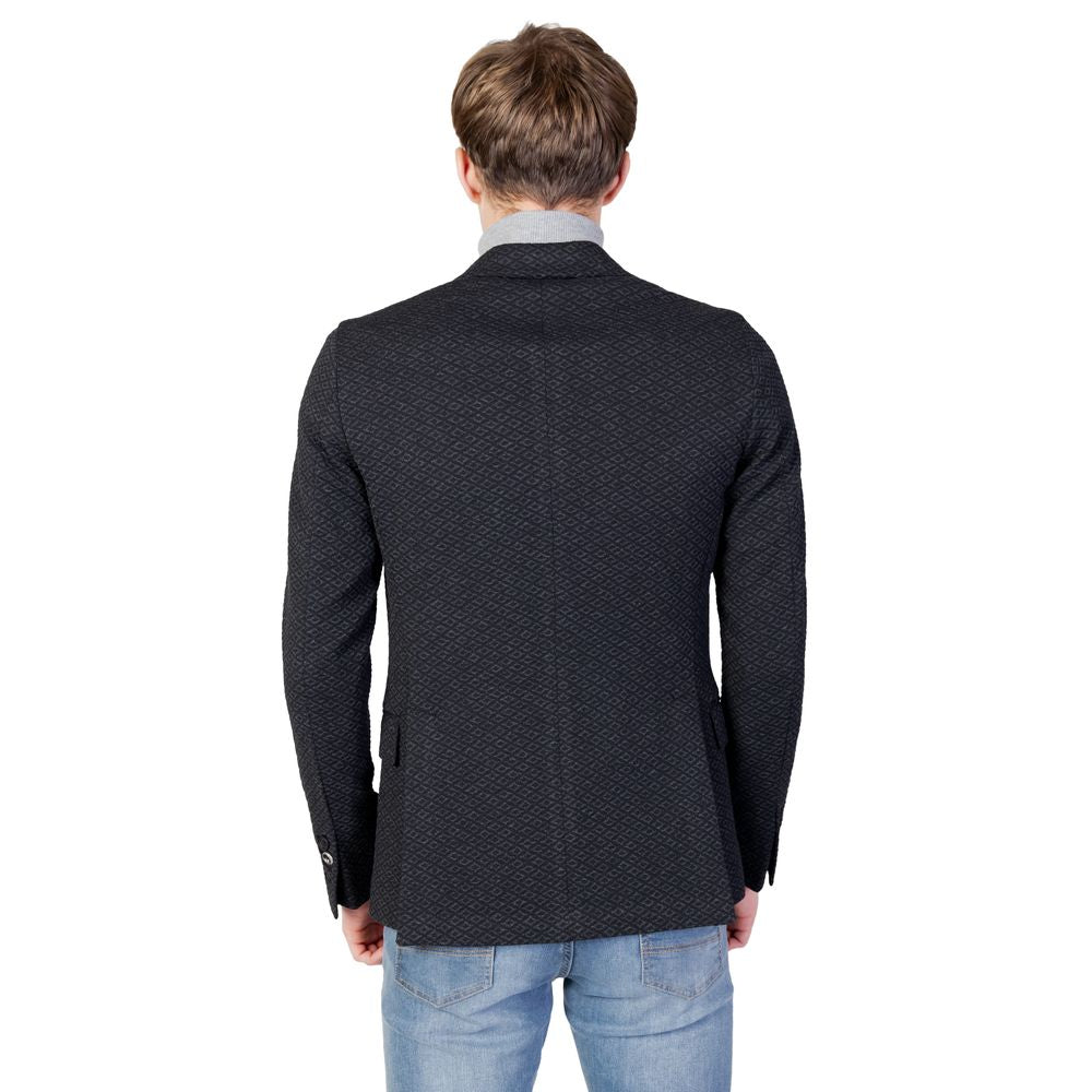 Mulish Black Polyester Men's Blazer