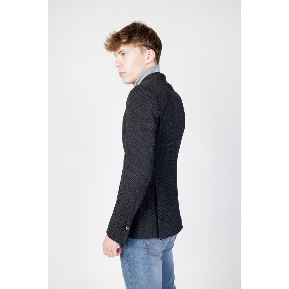 Mulish Black Polyester Men's Blazer