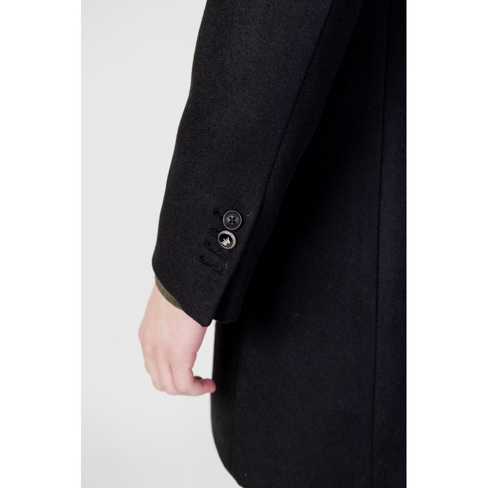 Mulish Black Polyester Men's Coat
