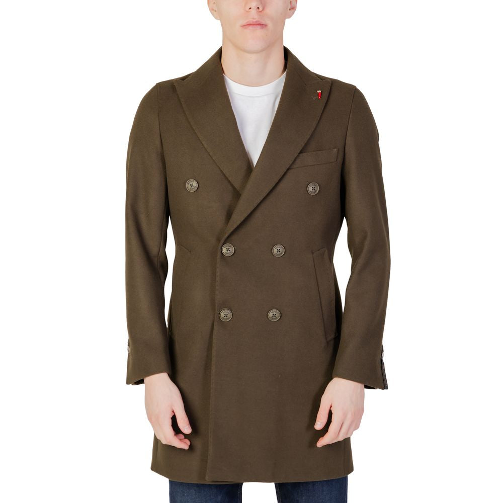 Mulish Green Polyester Men's Coat