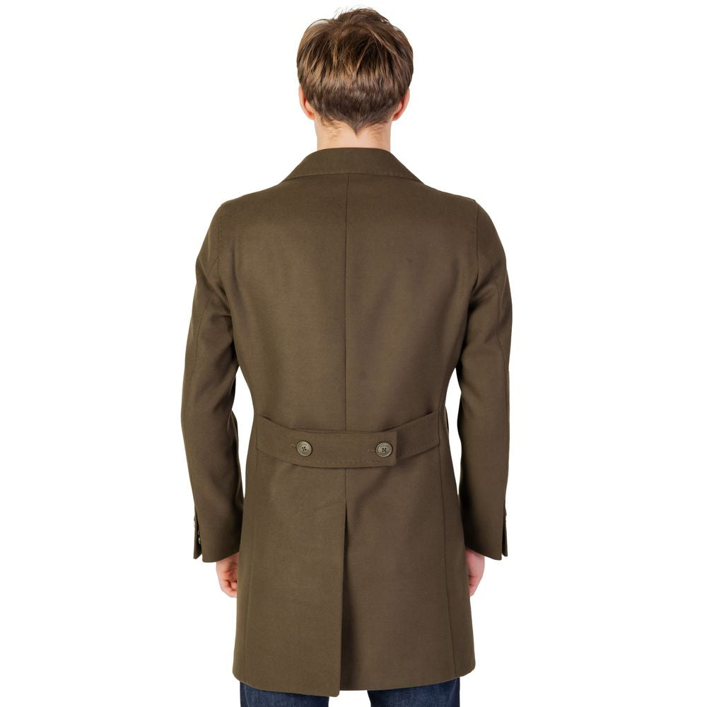 Mulish Green Polyester Men's Coat
