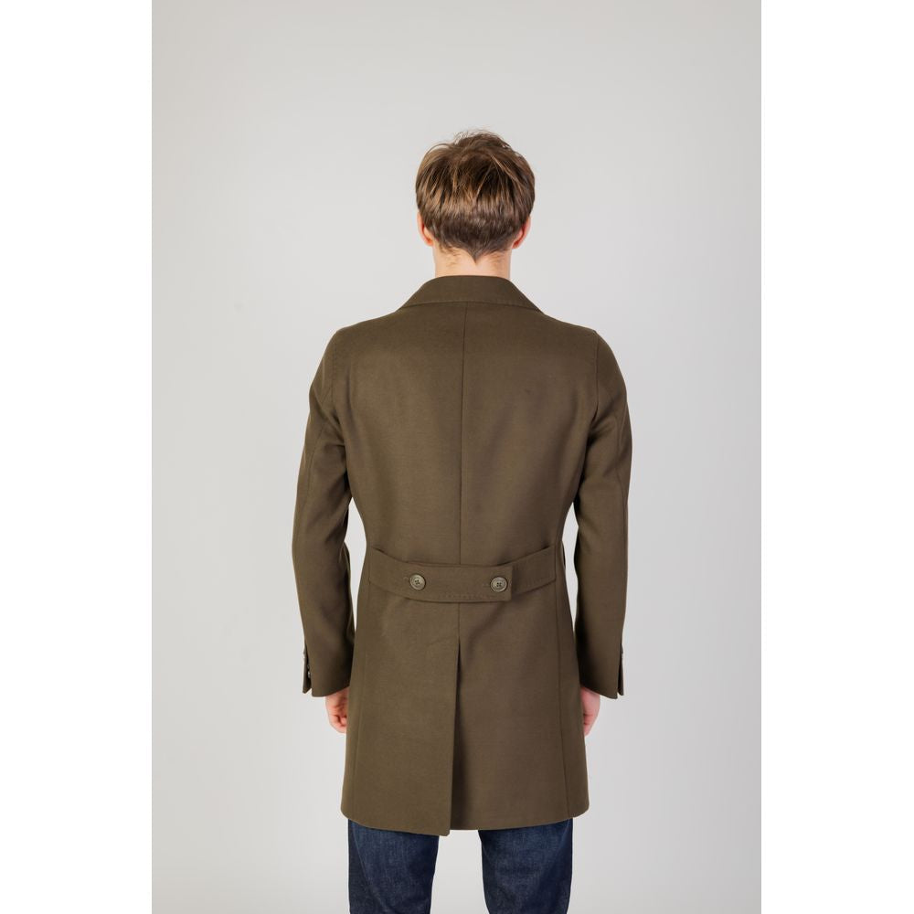 Mulish Green Polyester Men's Coat
