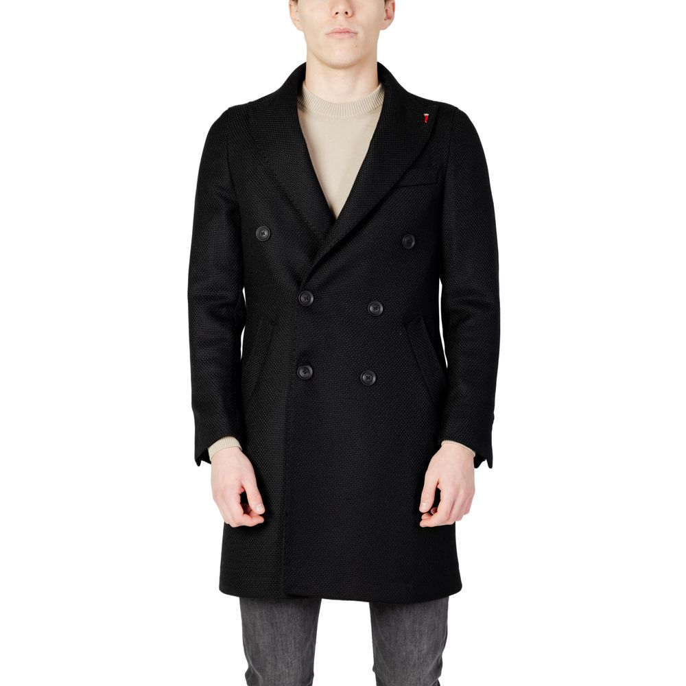 Mulish Black Polyester Men's Coat